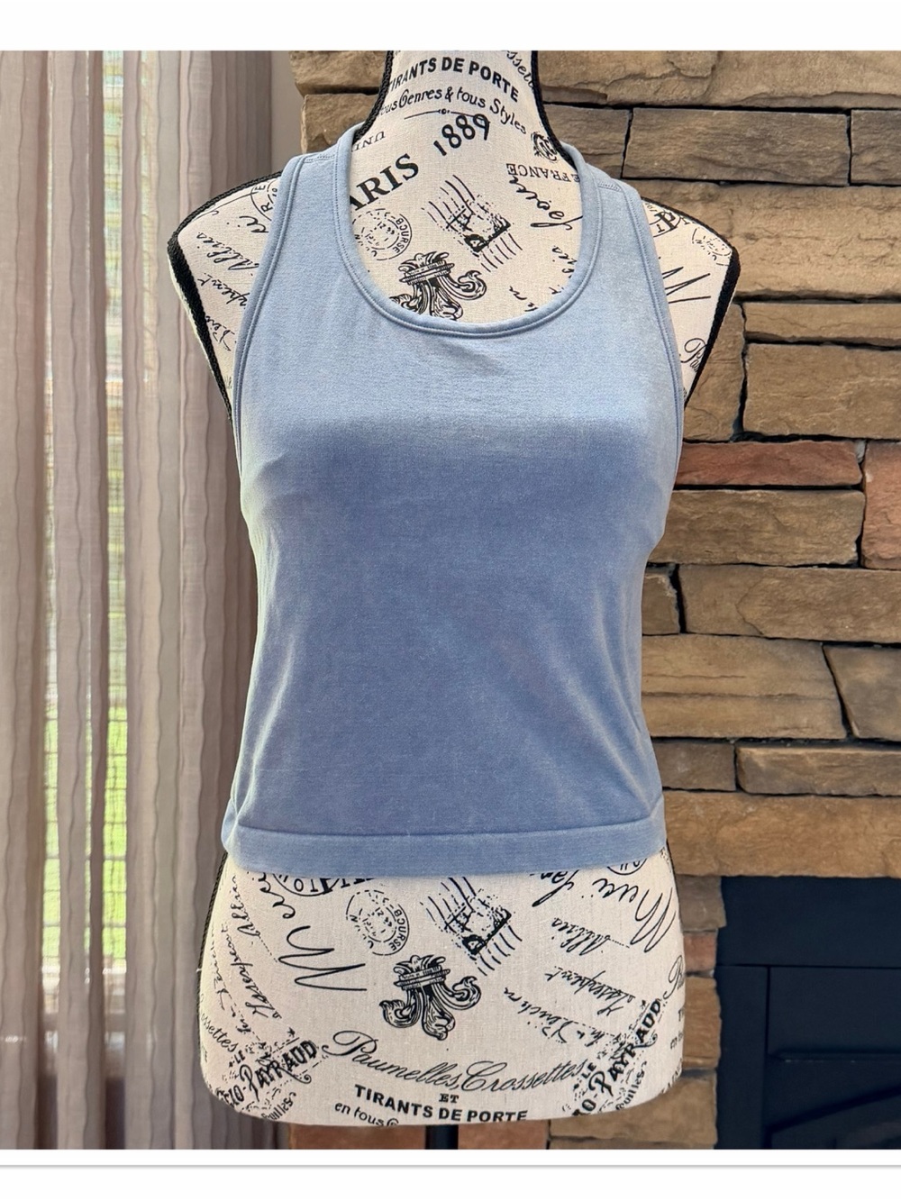 YOGALICIOUS Blue Cropped Tank Top